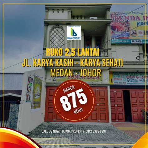 Ruko Murah Lantai Jl Karya Kasih Karya Sehati Medan Johor