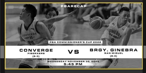 Converge Vs Brgy Ginebra Commissioners Cup Wednesday November