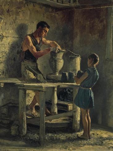 Size 12x9in Giclee Print The Potters 1873 By Filippo Palizzi