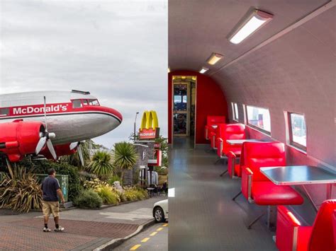 This Mcdonalds In Taupo New Zealand Is In An Old Dc 3 Airplane Found