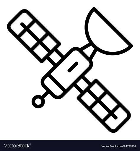 Space Satellite Icon Outline Style Royalty Free Vector Image