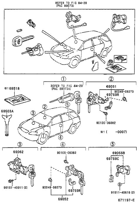 LEXUS RX300MCU15L AWPGKA BODY LOCK CYLINDER SET Japan Parts EU