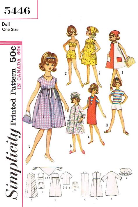 Simplicity 5446 For 12 Inch Tammy Jan And Terry Dolls Sewing Pattern