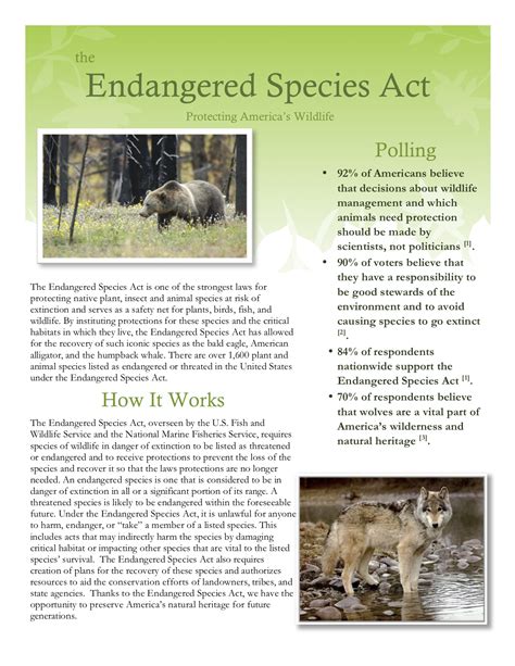 Endangered Species Act Facts - The Endangered Species Act at 50
