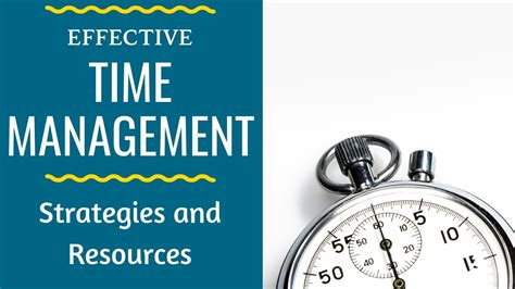 Effective Time Management Strategies And Resources Youtube