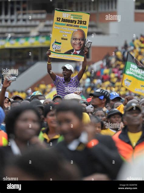 DURBAN, SOUTH AFRICA: ANC supporters gather at the ANC rally on January ...