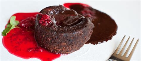 Chocolate Lava Cakes With Raspberry And Ginger Sauce Camino