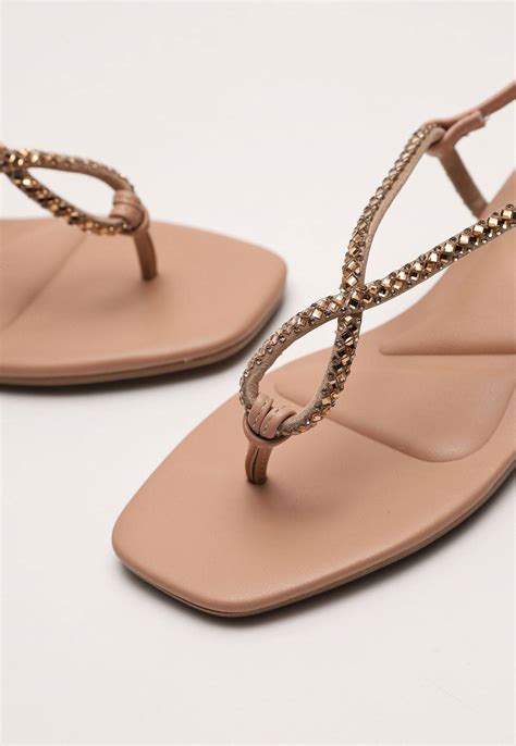 Sandália Bebecê Tira Hotfix Nude Compre Agora Dafiti Brasil