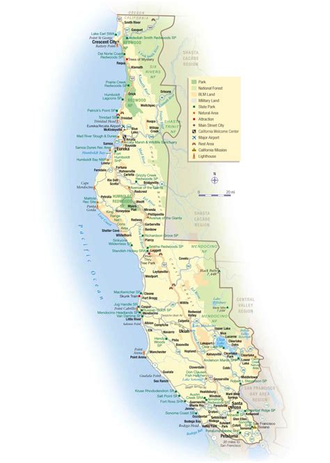 California North Coast Map • Mapsof.net