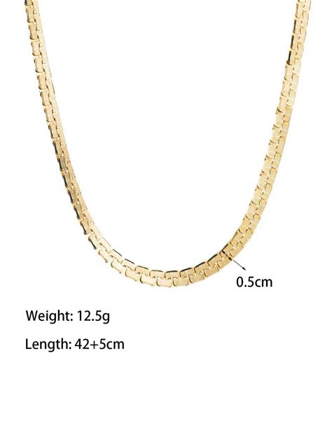 One Gold Stainless Steel Snake Bone Chain Necklace For Women