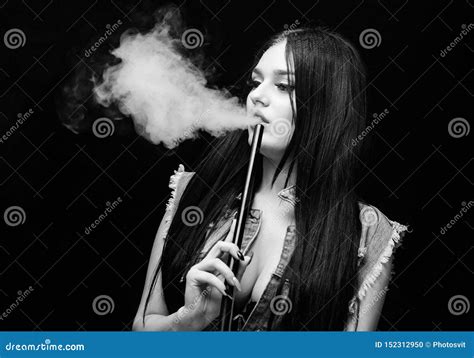 Hookah Bar Electronic Cigarette Fashion Girl Vaping White Cloud Of