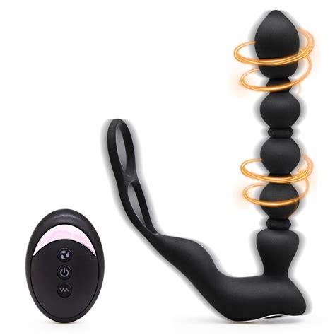 Romote Control Anal Beads Toy Vibrating Anal Beads Butt Plug With Penis Ring Flexible