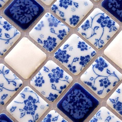 Blue And White Ceramic Tiles Adt X Per Sheet Glazed