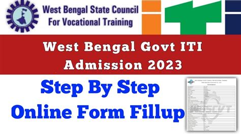 West Bengal Govt Iti Admission 2023 Online Form Fillup Complete