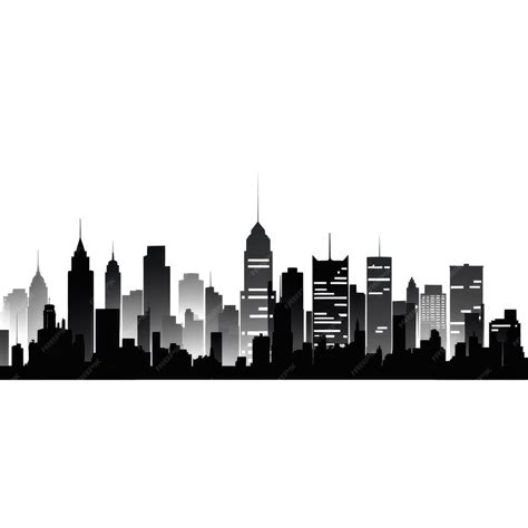 Premium Vector | City Skyline black white vector