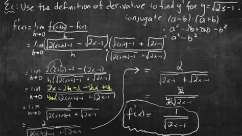 Definition Of Derivative Square Root Example Youtube