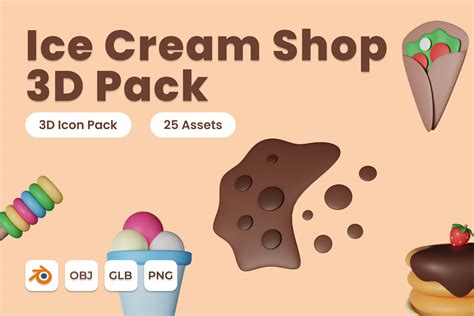 Premium Ice Cream Shop 3d Illustration Pack From Food And Drink 3d Illustrations