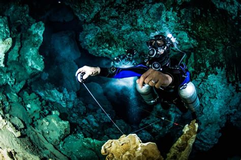 TDI Full Cave Diver Dark Zone Diving Xpu Ha Mexico