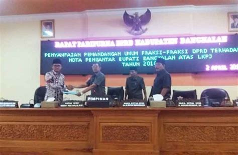 Gelar Paripurna Pemandangan Umum Semua Fraksi DPRD Berikan Apresiasi