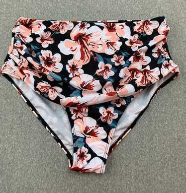 Hawiian Print Bikini Tankini Swimsuit Bottom Womens L Gem