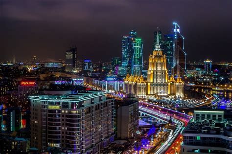 Moscow center at night : r/europe