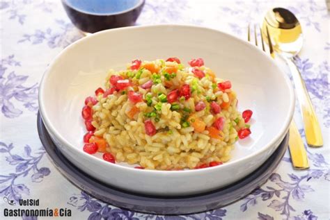 Arroz Cremoso Con Calabaza Queso Azul Y Granada Gastronom A C A