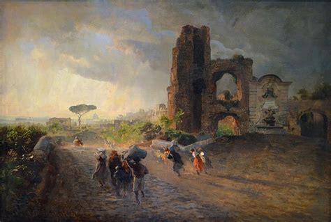 Paysage Romain Painting By Oswald Achenbach