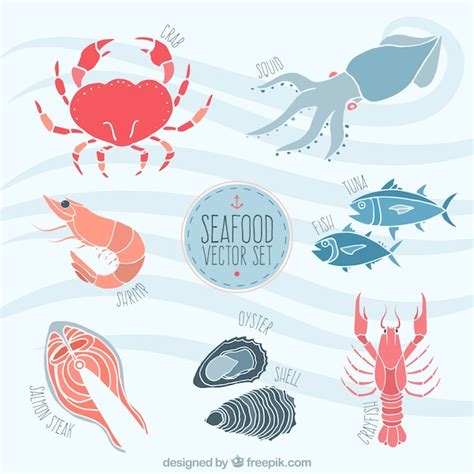 Free Vector | Seafood illustration