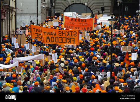 London Uk Th June Thousands Of Sikhs March In London For