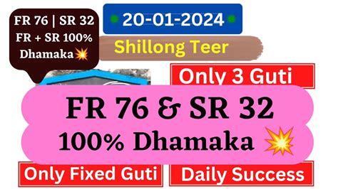 Fix Guti Shillong Teer Target 20 01 2024 Common Number Hit Number