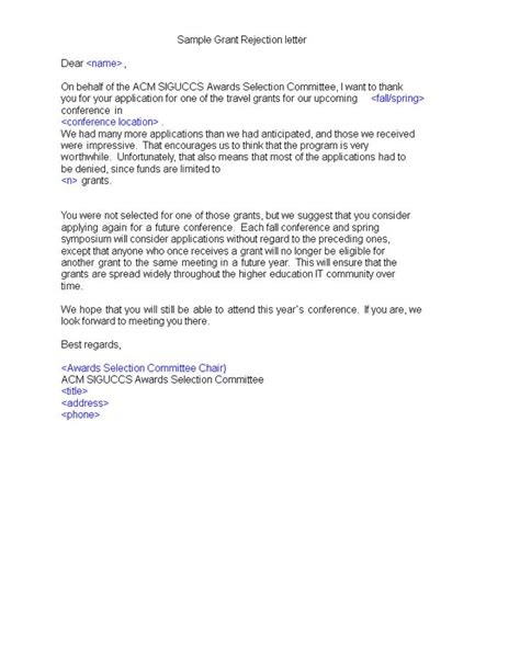 Grant Rejection Letter How To Create A Grant Rejection Letter Download This Grant Rejection