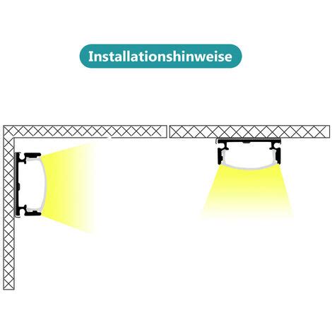 Swanew X M Profil Aluminium Led Angle Anodis Diffuseur Laiteux Pour