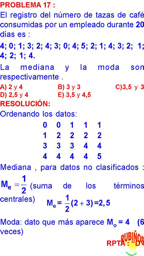 MEDIDAS DE TENDENCIA CENTRAL ESTADISTICA EJERCICIOS RESUELTOS PDF