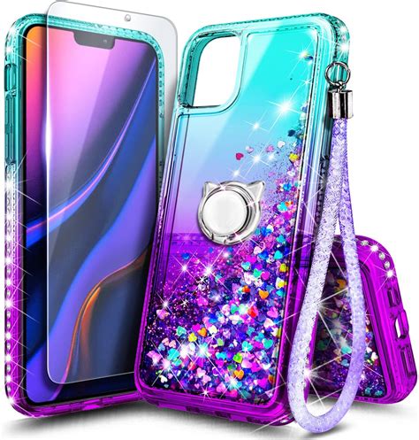 Wisdompro Case For Iphone 12 Mini Cute Glitter Bling Sparkle Protective Case With