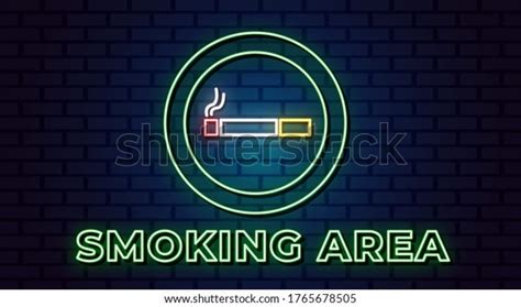 Smoking Area Neon Sign Design Element Stock Vector Royalty Free