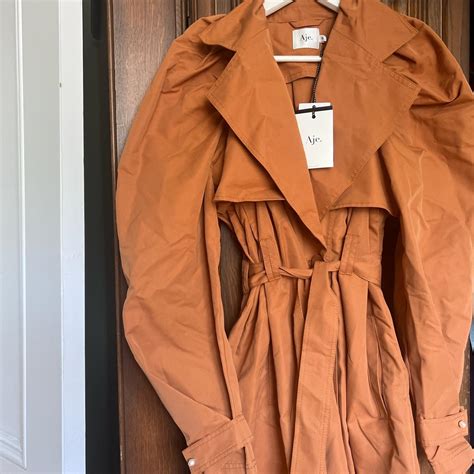 Aje Brand New Trench Coat In Chestnut Sells At Depop