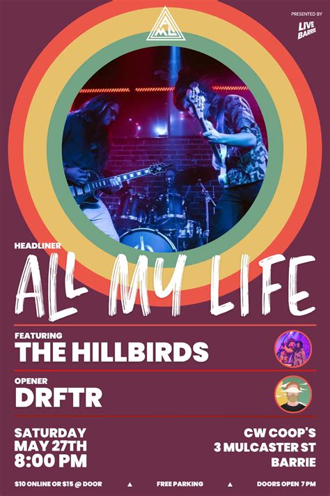 Rock Out With All My Life The Hillbirds And Drftr Barrie Concert On