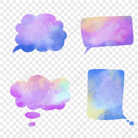 Blue Watercolor Gradient Watercolor Dialog Dialog Box Bubble Dialogue