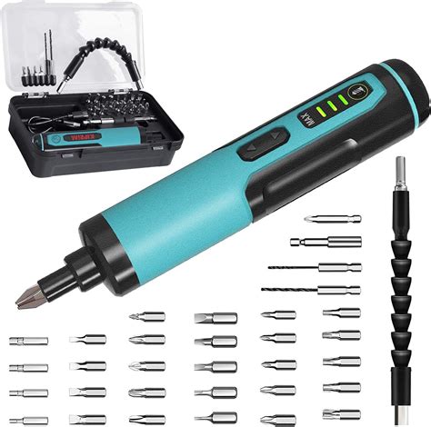 Electric Cordless Screwdriver Set Kiprim 4V Rechargeable Adjustable