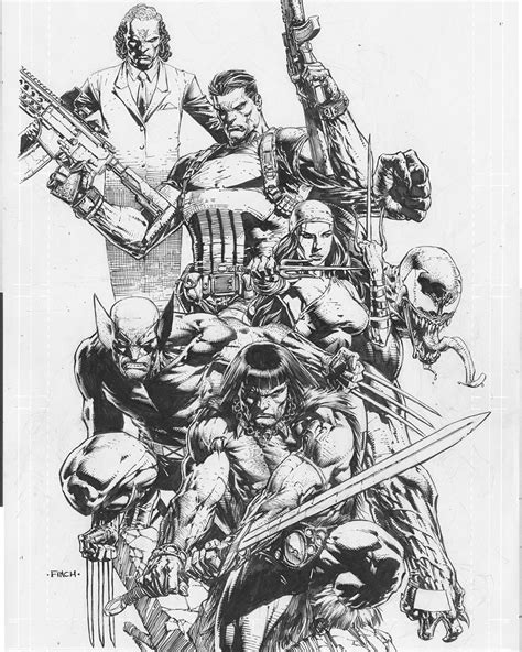 David Finch Savage Avengers Cover Art Pencil And Ink December 10