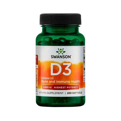 Suplemento Vitamina D3 5000 Ui Swanson 250 Softgels No Shoptime