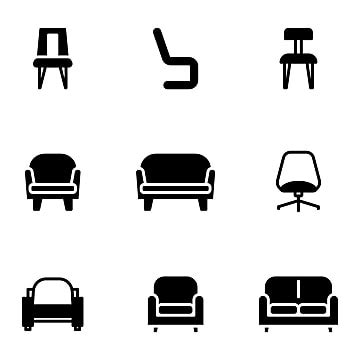 Armchair Sofa Clipart Vector Furniture And Decoration Icon Set Include