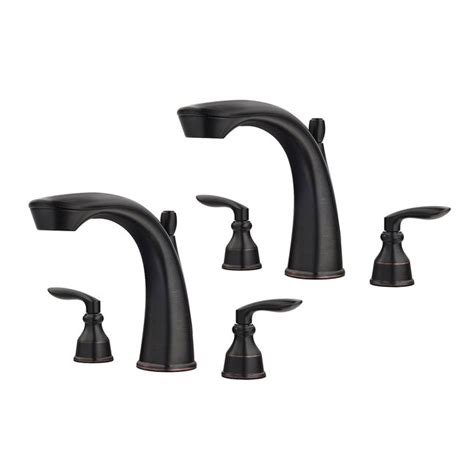 Pfister Avalon Tuscan Bronze 2 Handle Deck Mount Roman High Arc Bathtub Faucet In The Bathtub