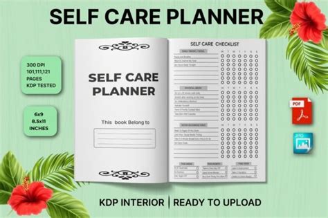 Self Care Planner For Kdp Interior Graphic By Shumaya · Creative Fabrica