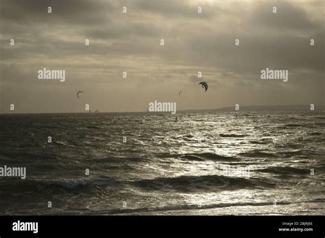 Cloudy Windy Winters Day On Hayling Island Beach Stock Photo Alamy