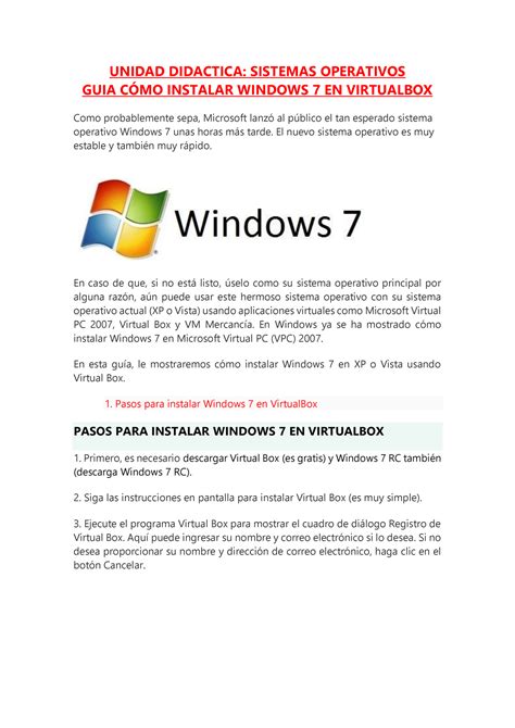 C Mo Instalar Windows En Virtual Box Unidad Didactica Sistemas