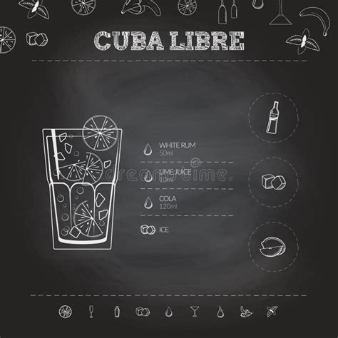 Cuba Libre Hand Drawn Vector Illustration Of Cocktail Colorful