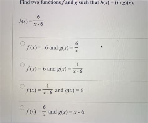 Solved Find Two Functions F And G Such That Hx F Gx