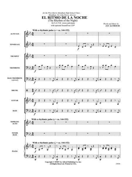 El Ritmo De La Noche The Rhythm Of The Night Score By Score