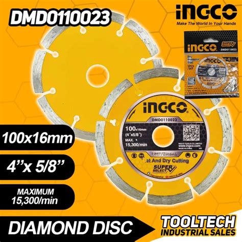 Ingco Dmd Pcs Wet Dry Diamond Disc Tooltech Lazada Ph